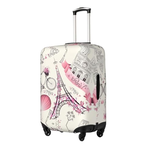 The Paris Tower And A Bicycle Print Luggage Suitcase Cover Protector Luggage Washable Covers With Concealed Zipper2