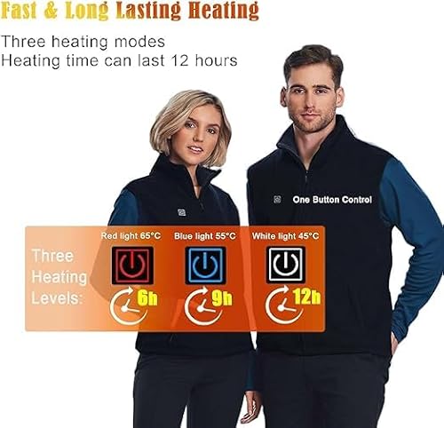 TOUVE Heated Vest, Polar Fleece Heated Jacket for Men/Women, Unisex Heated Gilet with 3 Adjustable Temperature with USB Winter Thermal Vest, Heating Jacket Gilet for Outdoor Activities(NO Power Bank) TOUVE Heated Vest, Polar Fleece Heated Jacket for Men/Women, Unisex Heated Gilet with 3 Adjustable Temperature with USB Winter Thermal Vest, Heating Jacket Gilet for Outdoor Activities(NO Power Bank)