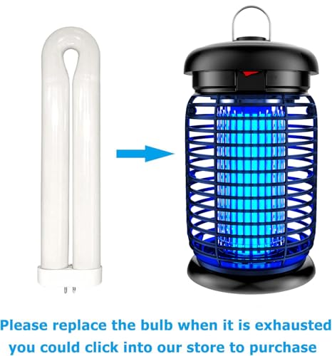 WUEAOA Insektenvernichter elektrisch LED-Beleuchtung 3m Kabel, 4200V 15W UV Mückenlampe, Fliegenfalle elektrisch mückenfalle für Innen Außen, IPX4, Anti Mücken, Fliegen, Motten