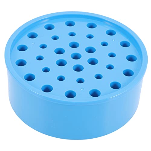 Alipis Box Mounted Round Holder Aluminum Material Storage Test Tube Holder Lab Experimental Tubing Rack Micro Holder Blue Plastic