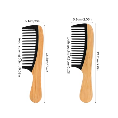 2 Peines de Madera Anchos y Finos Anti-Estáticos para Mujer miniatura 2