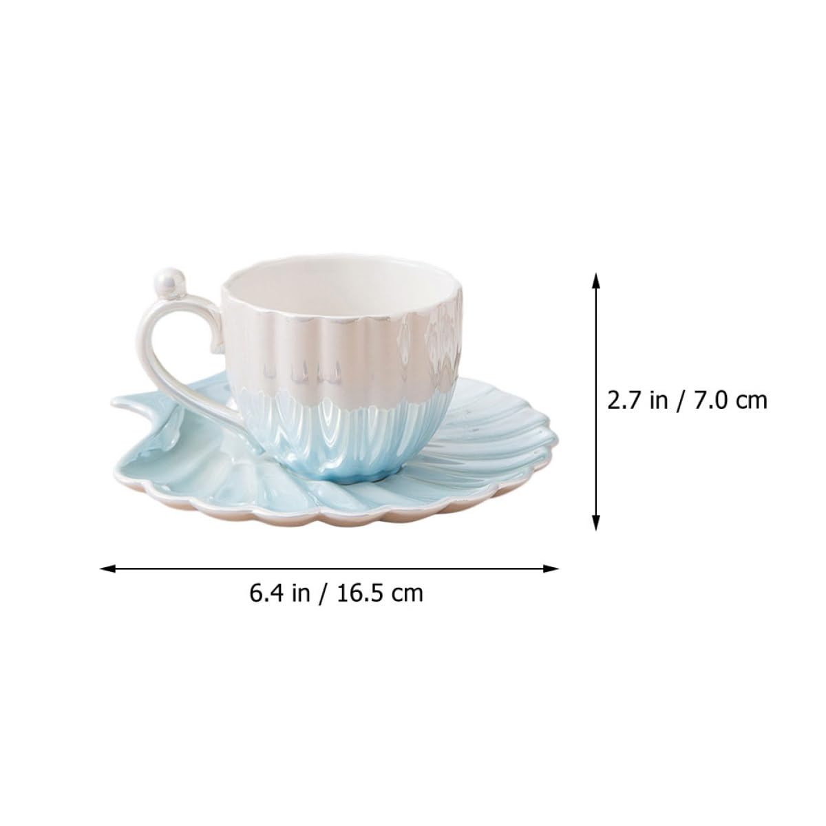 Kichvoe Set di Tazze da Caffè Elegante e Delicato in Ceramica 300ml con Piattino Base Piatta e Lavorazione Raffinata per Bere Caffè o Succhi di Frutta