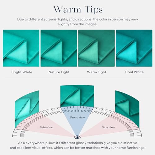 Phantoscope Pack of 2 Velvet Decorative Throw Pillow Covers Soft Solid Square Cushion Case for Couch Turquoise 20 x 20 inches 50 x 50 cm