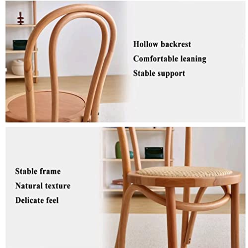 Patio Solid Wood Rattan Chair, Comfort Balcony Leisure Chair, Home Indoor Seat, Outdoor Garden Dining Chairs, Home Lightweight Relaxation Stool (Color : Walnut, Size : 36 * 41 * 90Cm) #TOP4