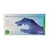SURGICALMED - Nitrilhandschuhe (200 Stück) | Größe XL | Farbe blau | puderfrei und latexfrei | hohe Festigkeit und Haltbarkeit | Geeignet für Medizin, Lebensmittel und zu Hause.