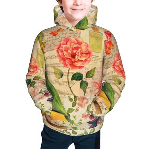 Vintage Bird Kid Hoodies Boys Sweatshirts Girls Pullover with Pocket3