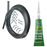 Spares2go Zuschneidbare Türdichtung + Silikon-Kleber für Moffat 3- oder 4-seitigen Ofen, abgerundete oder 90-Grad-Clips, 2.95 m