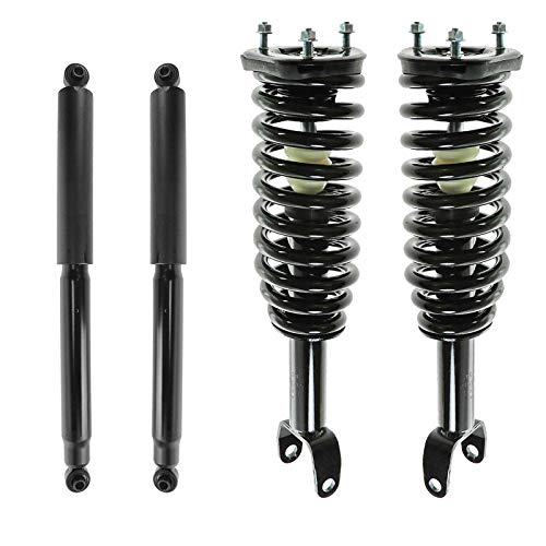 Image of TRQ Front and Rear Complete Strut Assembly & Shock Absorber Kit Complete Strut & Coil Spring Assembly Compatible with 2005-2009 Dodge Dakota 2006-2009 Mitsubishi Raider