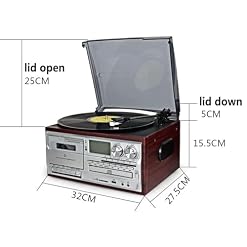 WENNEWU Tourne-Disque 9 en 1, avec Haut-Parleurs IntéGréS, Tourne-Disque Bluetooth RéTro, Platine Vintage Bluetooth 3 Vitesses, Lecteur CD, pour Le Divertissement,A - Les Beatles, Paul McCartney, John Lennon, RIngo Starr, George Harrison WENNEWU Tourne-Disque 9 en 1, avec Haut-Parleurs IntéGréS, Tourne-Disque Bluetooth RéTro, Platine Vintage Bluetooth 3 Vitesses, Lecteur CD, pour Le Divertissement,A – Image 7