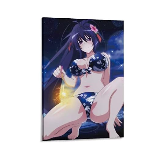 Anime High School DxD Himejima Akeno Bikini Poster Canvas Wall Art Posters Gifts Painting 24x36inch(60x90cm)