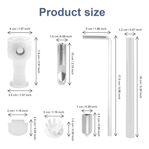 WC Befestigungsset, Universal-Befestigungsschrauben-Set für Wand-WC, Zubehör für die Toiletteninstallation, Befestigungsset für Wandhängende Toilette mit Schraubenschlüssel (Weiß)