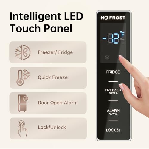 Upstreman 21.2 Cu.Ft. Convertible Upright Freezer, Large Capacity, Energy Star, Frost Free, Digital Touch Control Panel, Stainless-UF212 on Fridge.com