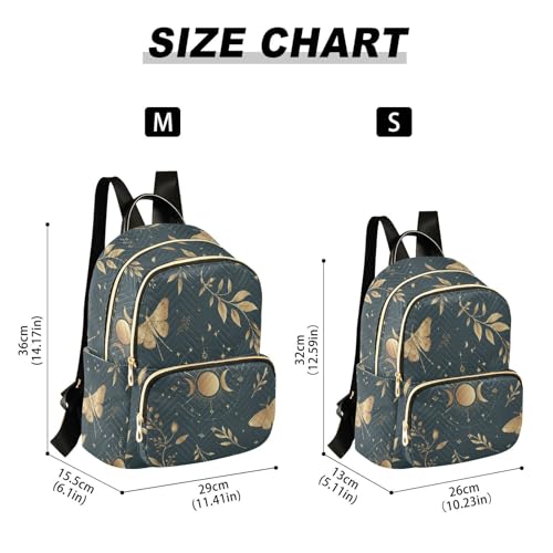 Image of ALAZA Moon Moth Butterfly Astrology Mini Backpack Purse for Women Travel Bag Fashion Daypack Back Pack Shoulder Bag