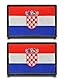 2 Stück Kroatien Flagge Patch Abnehmbare Aufnäher mit Stickereiverschluss Applikation Taktisch Militär Patch für Kleidung Rucksäcke Jacke Taschen Weste