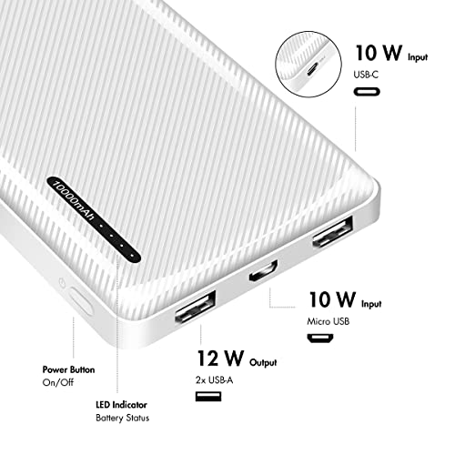 LogiLink PA0257W - Power Bank 10000 mAh, polimeri