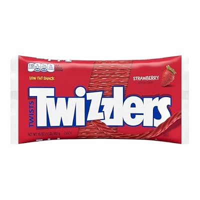 Twizzlers Twists - Pack of 2-16 oz Bags - Strawberry Flavored Licorice - Perfect for Sharing with Friends and Family - Great for Snacking on the Go