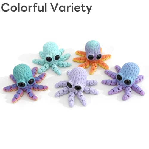 Imanes decorativos articulados de cuerpo completo en forma de pulpo, pack 5 unidades miniatura 2