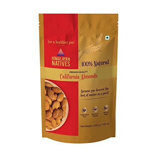Himalayan Natives 100% Natural Almonds – Himalayan Natives Quality Natural Almond – Badam – Dry Fruits – Natural Almonds – California Almonds – Almonds 200G
