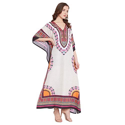 Image of Oussum Plus Size Kaftan Dresses for Women, Polyester Summer Caftan Cover Up Maxi Beach Dress, 1X-3X