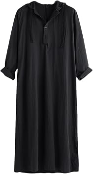 Men Muslim Hoodies Robe Saudi Arab Long Sleeve Kaftan Long Islamic Clothes Jubba Thobe Masculina Clothes