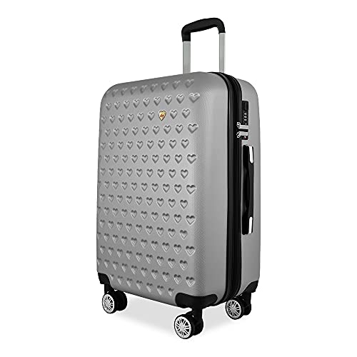 Mala Rígida De Fibra 360° com TSA Tamanho Média - Gladiador - C1M Cor: Prata