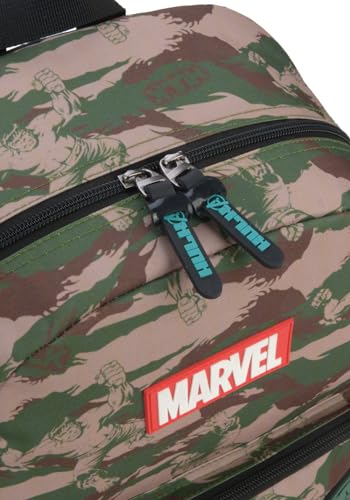Mochila Escolar de Costas Camuflada Hulk Luxcel Cor:Verde