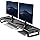 Vaydeer Dual Monitor Stand, Double Monitor Riser with Wireless Charger and 4 USB 3.0 Hub Ports, Metal Desk Raiser for 2 Monit