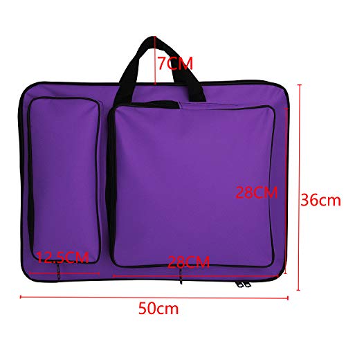Image of JIAHG Water-Resistant Art Portfolio Carry Bag A3 Art Work Portfolio Tote Drawing Board Bag Portable Painting Sketch Pad Storage Bag Professional Art Organizer for Palette Paints Brushes