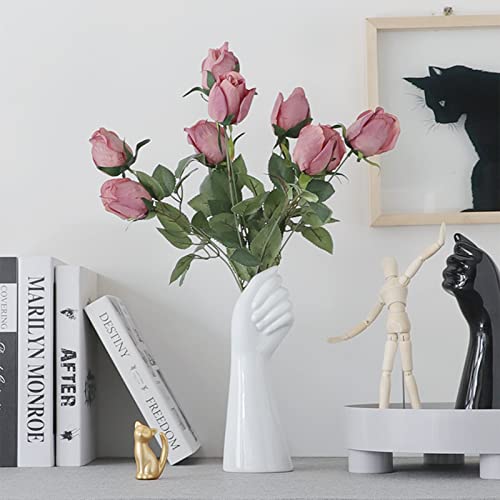 Vase corps humain en céramique blanche pour art de table moderne - 5