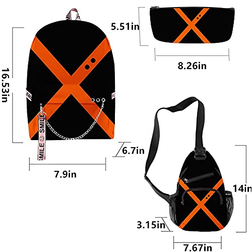 Kamspom Boku No Izuku Midoriya Hero Academia Kid Backpack Schoolbag Suitable For Teens Students And Unisex 3Pcs (Style B) #TOP1