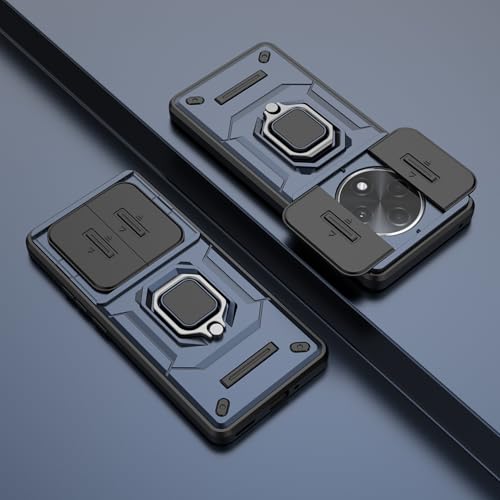 Image of Thermoplastic Polyurethane Camshield Pro Case With Slide Camera Protection And Ring Stand Bumper Back Case Cover For Oppo A3 Pro 5G (Blue)