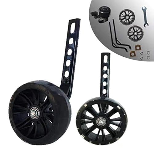 Image of training wheels flash mute wheel bicycle stabiliser mounted Kit compatible for bikes of 12 14 16 18 20 Inch, 1 Pair