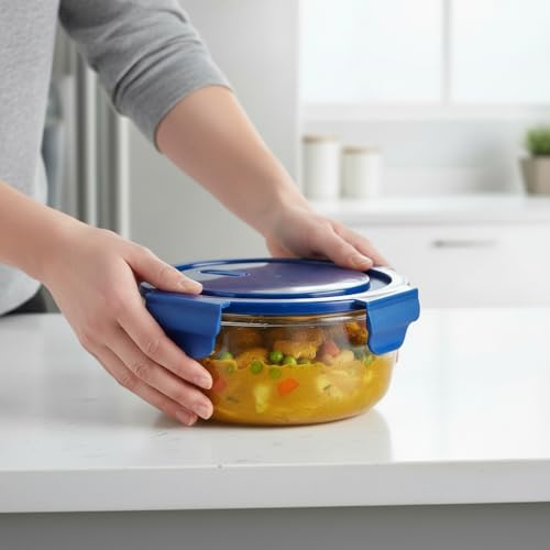 Image of ginoya brothers 620 ML Glass Meal Prep Containers, Food Storage Containers with Lids Airtight, Glass Lunch Boxes, Microwave, Oven, Go & Freezer-to-Oven-Safe Food Containers.