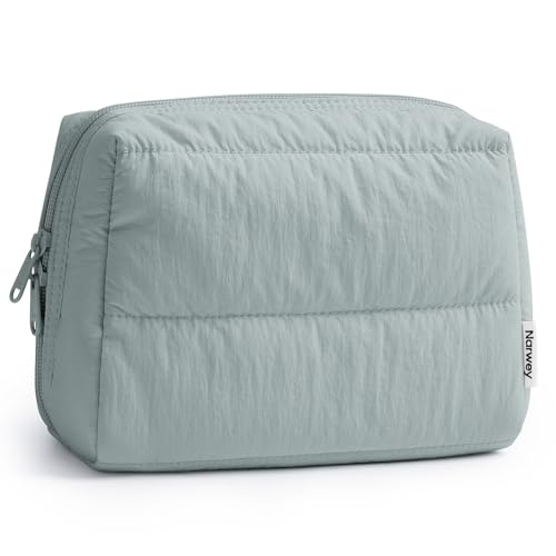 Narwey Puffy Makeup Bag Travel Toiletry Bag, Quilted Cosmetic Bag for women