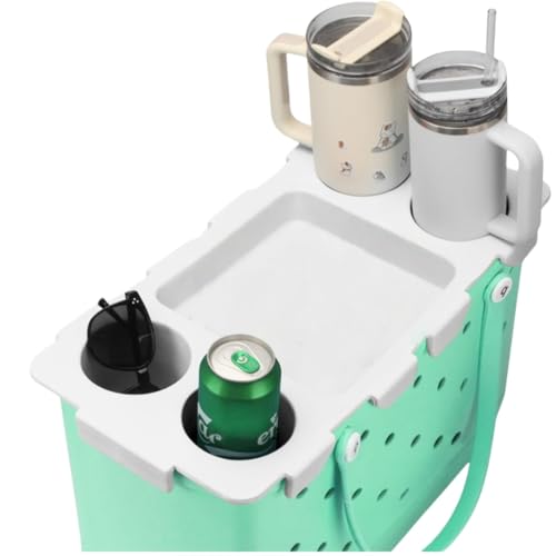 Top Cup Phone Holder Tray Storage Lid for Stanley Compatible with Bogg Bag XL Cover, Cup Organizer Holder Waterproof Silicone Multifunctional Storage Box for Outdoor Beath Camping Travel (Gray, XL)