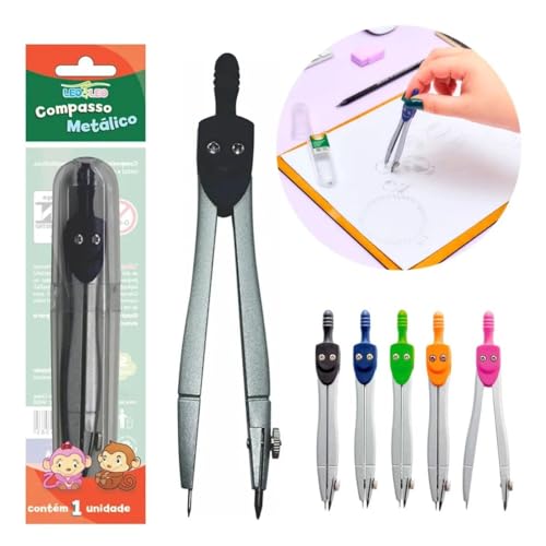 Compasso Escolar Metal Display Leo & Leo Cor:Azul