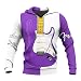 Púrpura y Blanco 3D Traje de Guitarra eléctrica con Estampado Completo Sudadera...