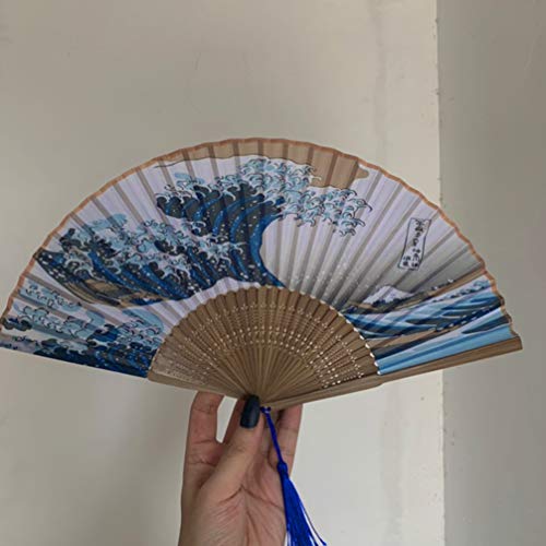 ABOOFAN 2Pcs Pequenos Fãs de Mão Dobrável para Adultos Chineses Leques de Bambu Do Vintage Japonês p