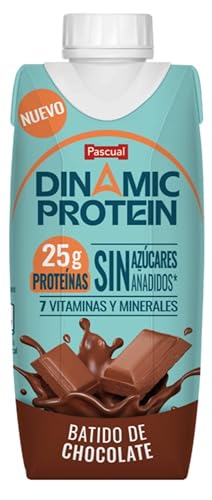 Dinamic Protein - Bebida de Proteína, sabor Chocolate, con 30 g de Proteínas, Menos de 1 g de azúcares por brik, Sin Gluten - Brik 330 ml