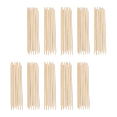 Healeved 300pcs Manicure Orange Stick Cuticle Pusher Cleaner Nail Gel Polish Remover Tool