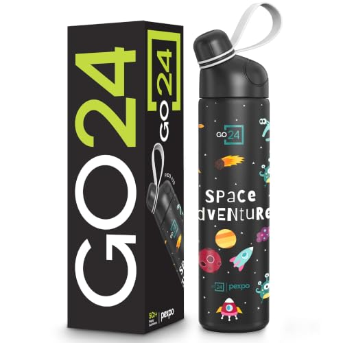 Image of Stainless Steel Water Bottle for School Kids Pico Black - Space