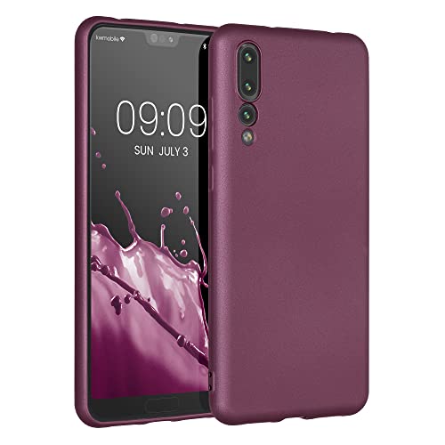 kwmobile Case Compatible with Huawei P20 Pro Case - Soft TPU Back Phone Cover - with Metallic Look - Metallic Lavender