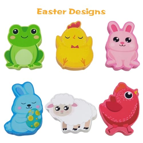 Pinkiwine Easter Wooden Peg Puzzles Montessori Educational Toys for Toddlers Kids Boys Girls Easter Basket Stuffers Toys Gifts - Thumbnail 2