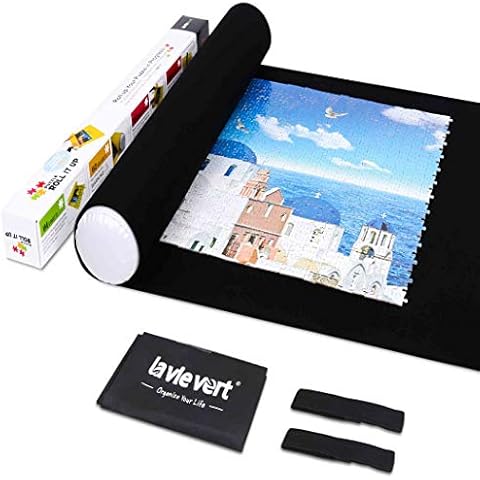 Lavievert Jigsaw Puzzle Roll Mat Puzzle Storage Mat Felt Mat, Long Box Package, Jigroll Up To 1,500 Pieces - Comes with A Drawstring Opening Design Bag Cover