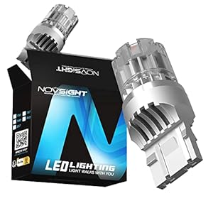 NOVSIGHT 2023 7443 7440 LED Bulb, 300% Bright 7440 Red Brake Light Bulb, 7444 7443LL W21W Stop Light, Error Free LED Flashing Brake Lights, Pack of 2