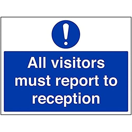 V Safety Mandatory General - All Visitors Must Report To Reception - 400 X 300mm