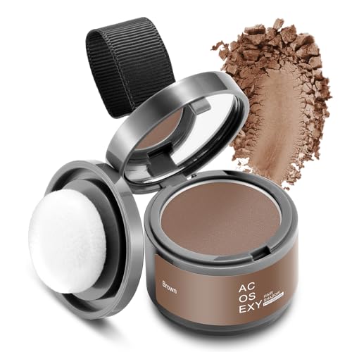 Acosexy Root Touch Up Hairline Powder for Women Eyebrows, Men's Beard Line, and Bald Spots - Instant Brown Cover for Hair Gaps and Shadows