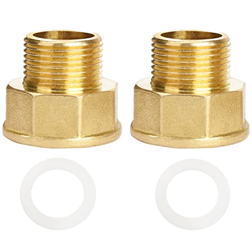 Reduzierstück 3/4 auf 1 Zoll aus Messing AG/IG Reduzierverlängerung 2St Reduzierverlängerung Reduzierstück (3/4 Zoll Außen x 1 Zoll Innen) Gewinde/Messing Fittings
