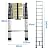 12 FT Aluminum Telescoping Ladder Telescopic Extension Ladder with Locking Mechanism Multi Purpose Compact Ladders for Home Garage Clean 330 Pound Capacity