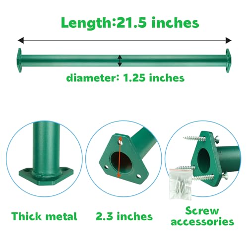 EISENSP 15 Set Metal Monkey Bars Ladder Rungs Set for Backyards Playground and Children Indoor and Outdoor Climbing Kit (21.5 Inch, Green)